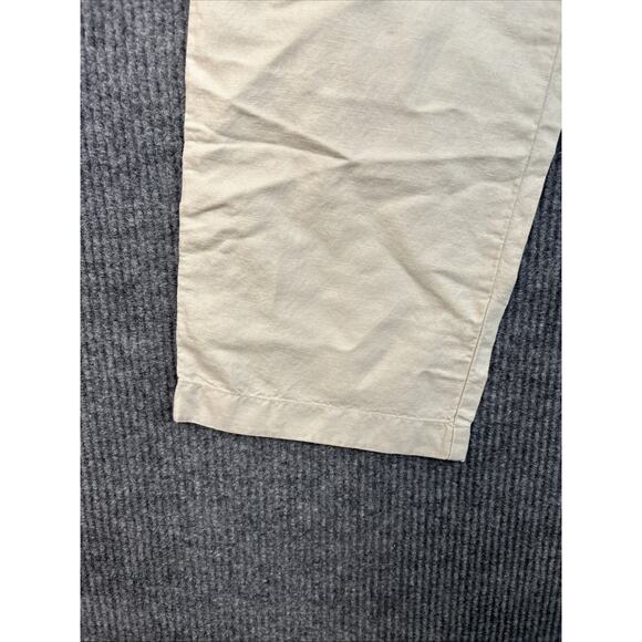 J Crew Mens Linen Blend Wide Leg Pants Size 40 Tan Mid Rise Preppy Resort Travel - Picture 7 of 13